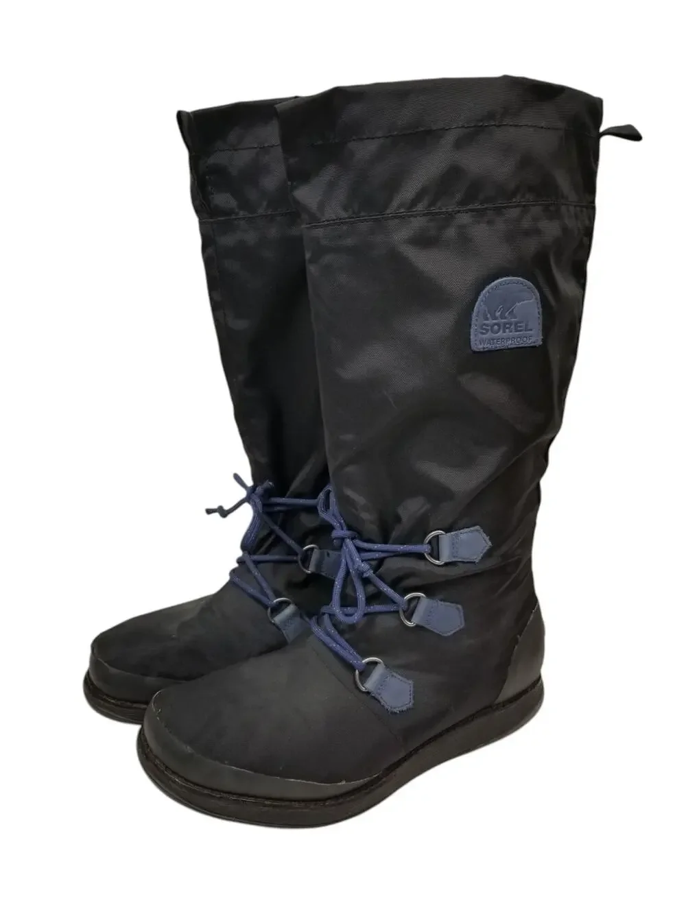 Sorel Black Nylon Knee High Winter Rain Boots  NL1708-010 Black Women's Size 9